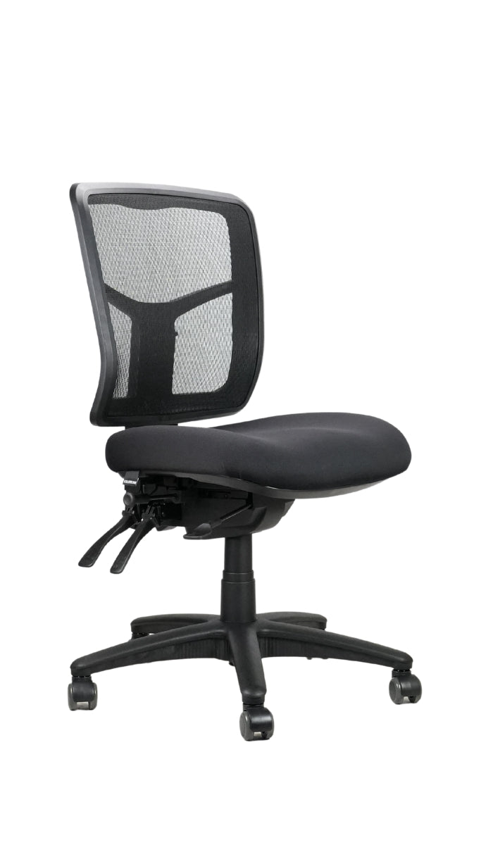 Stateline Mirae Medium Back Mesh Operator Chair - Black Fabric