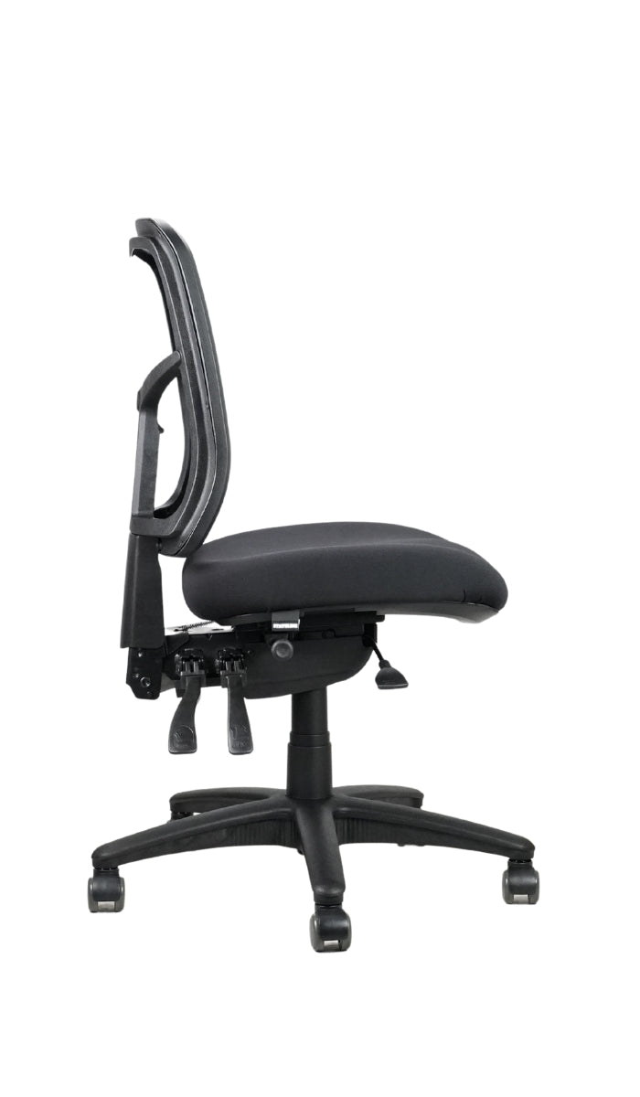 Stateline Mirae Medium Back Mesh Operator Chair - Black Fabric