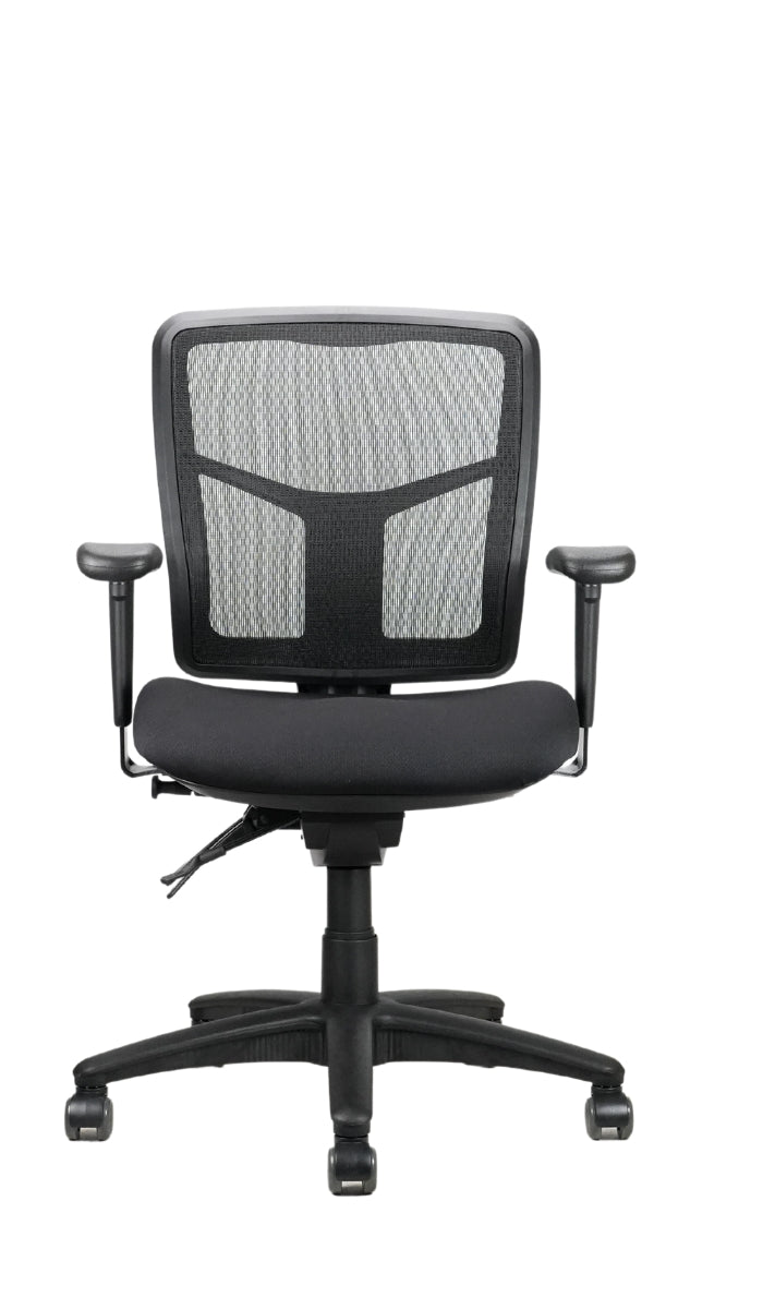 Stateline Mirae Medium Back Mesh Operator Chair - Black Fabric