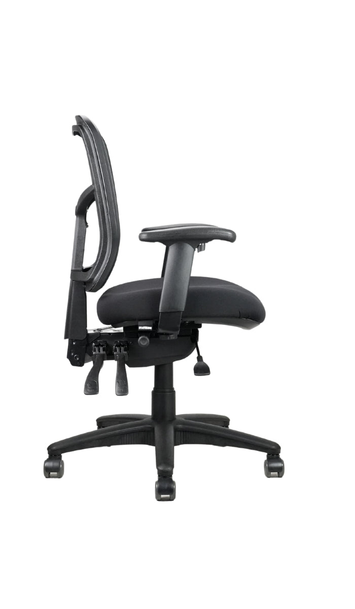Stateline Mirae Medium Back Mesh Operator Chair - Black Fabric