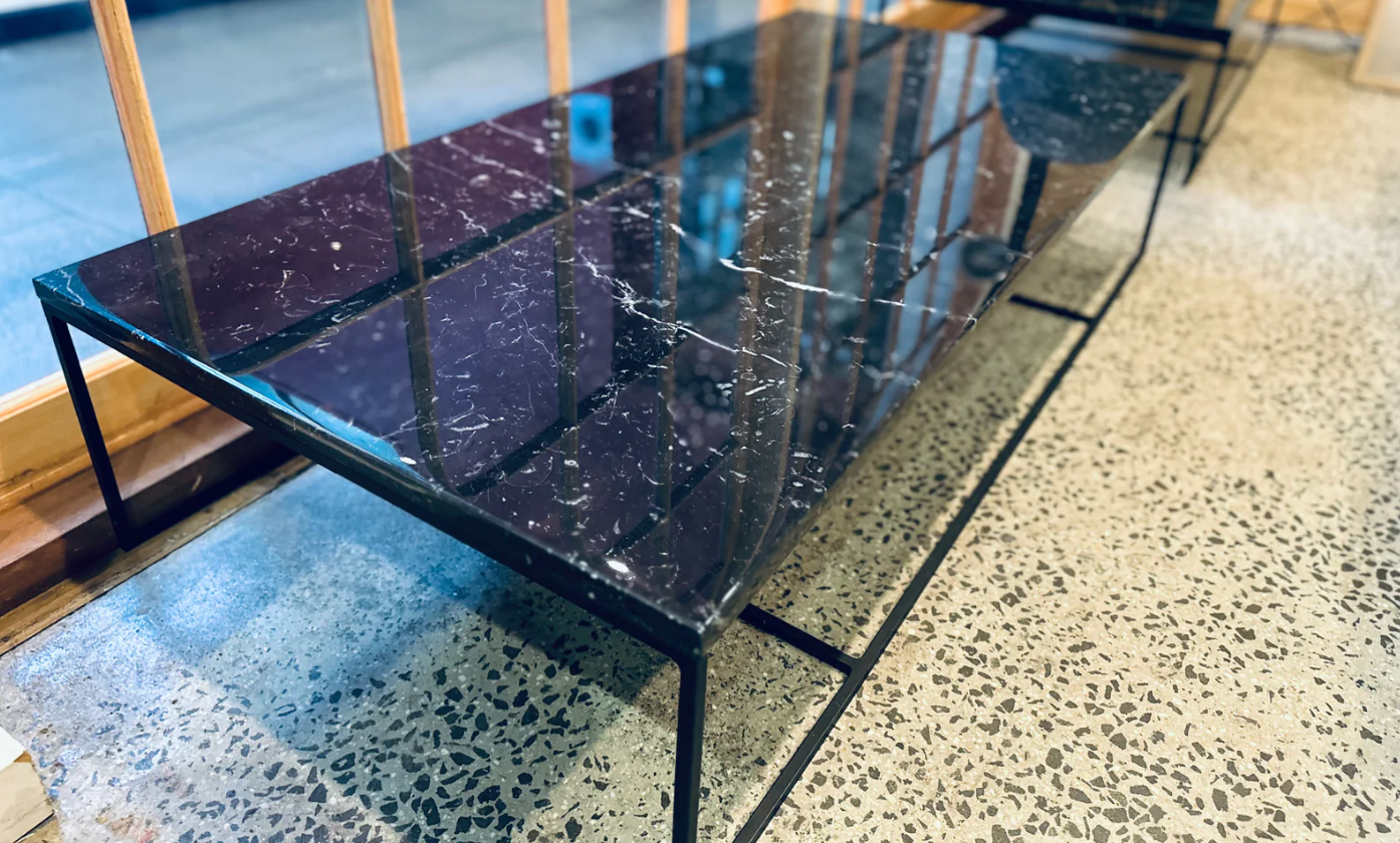 Minotti Calder Coffee Table – Marble Top / Metal Base