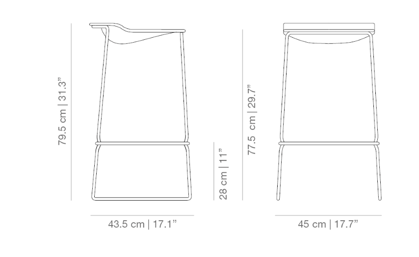 Viccarbe Last Minute by Patricia Urquiola - High Stool - Black