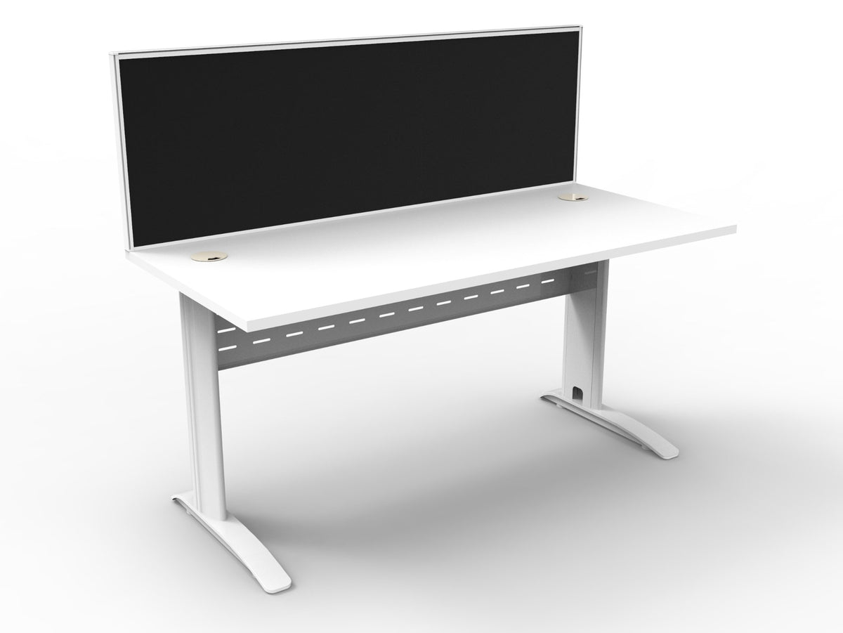 Fabric desk privacy screens fitted to office desks