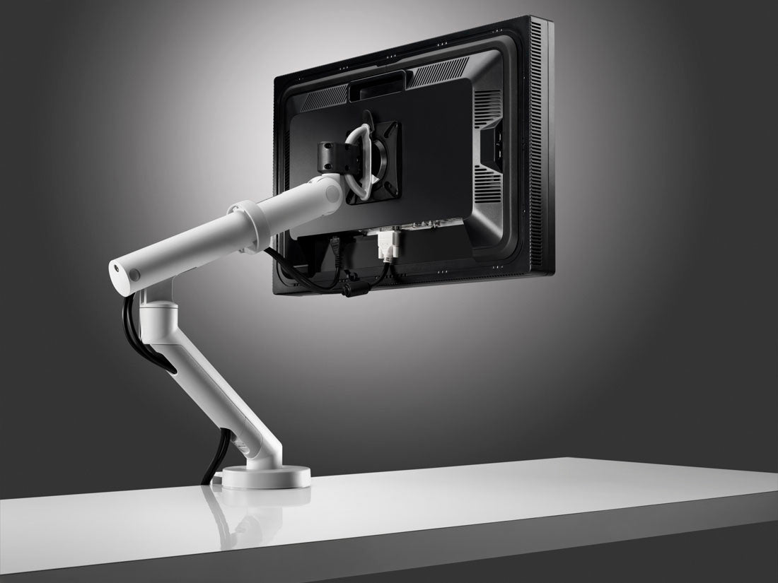 Zenith Flo Single Monitor Arm with Desk Clamp – White