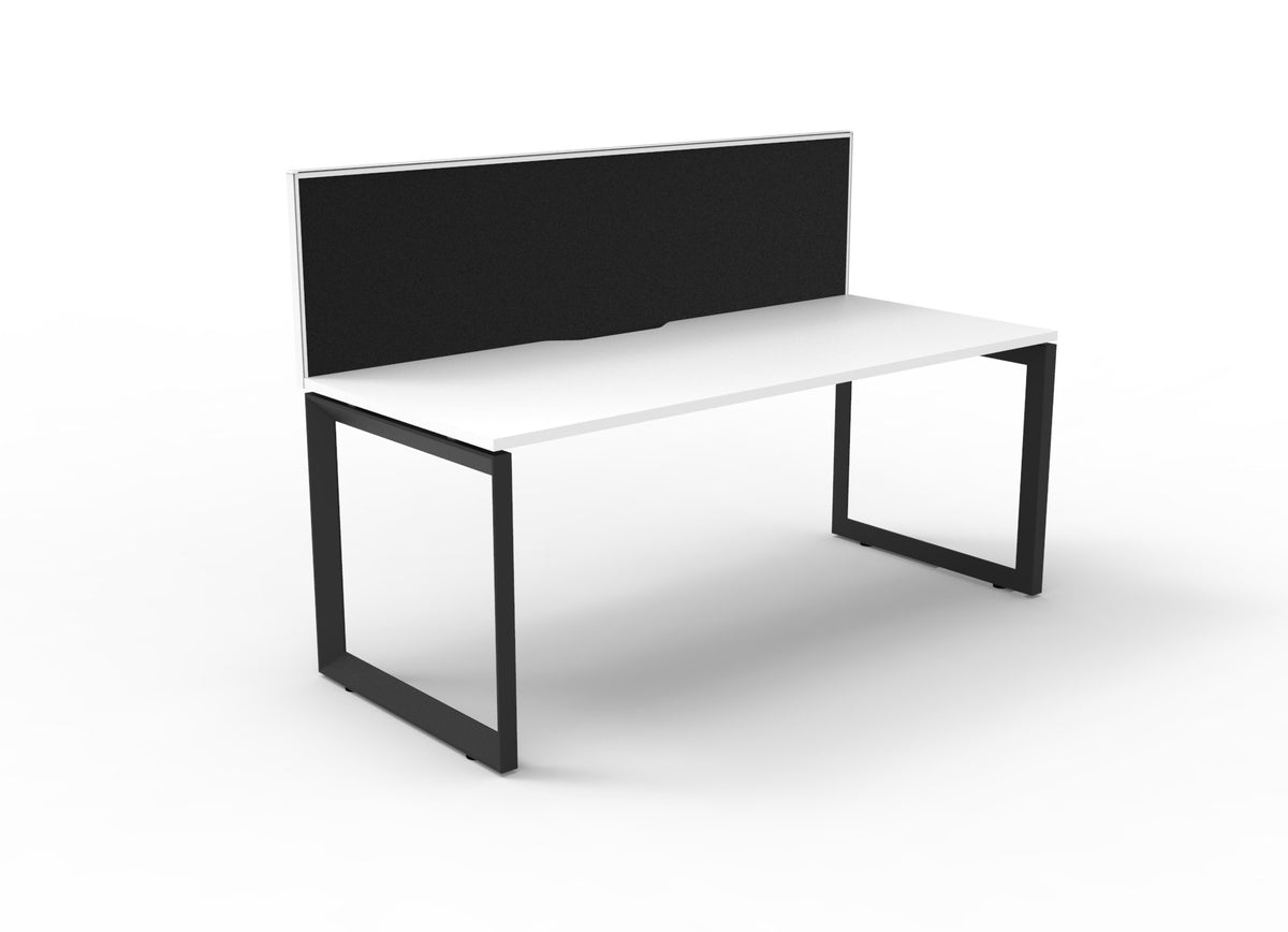 Loop leg office desk, single, with screens