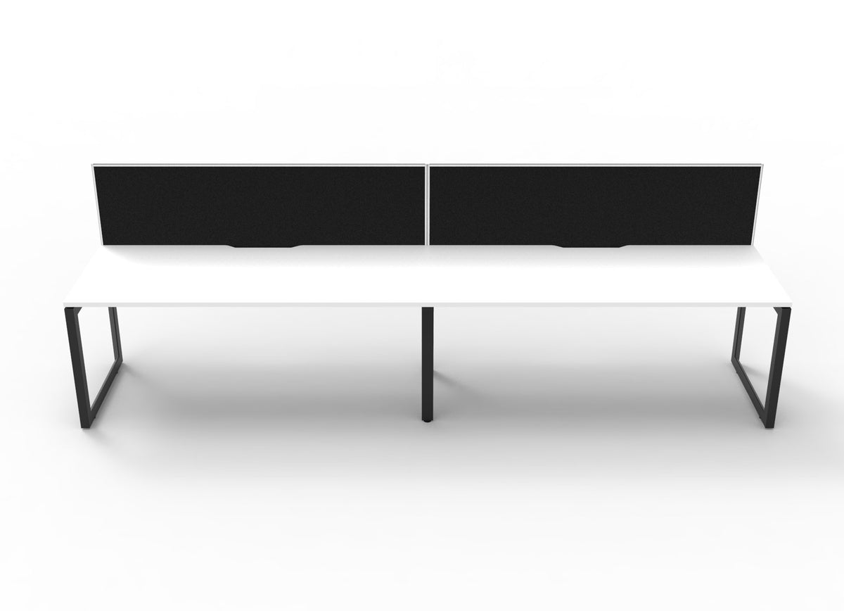 Loop leg office desk, pod of 2, with screens