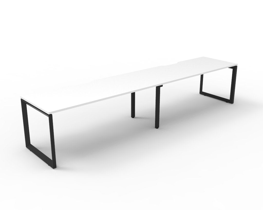 Loop leg office desk, pod of 2, white top, black frame
