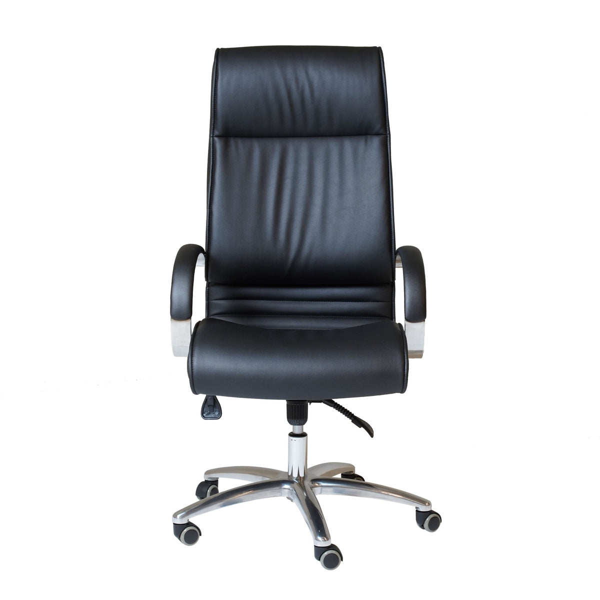 Extra Large High Back Executive Chair – Black PU, Chrome Base – view 1 – new