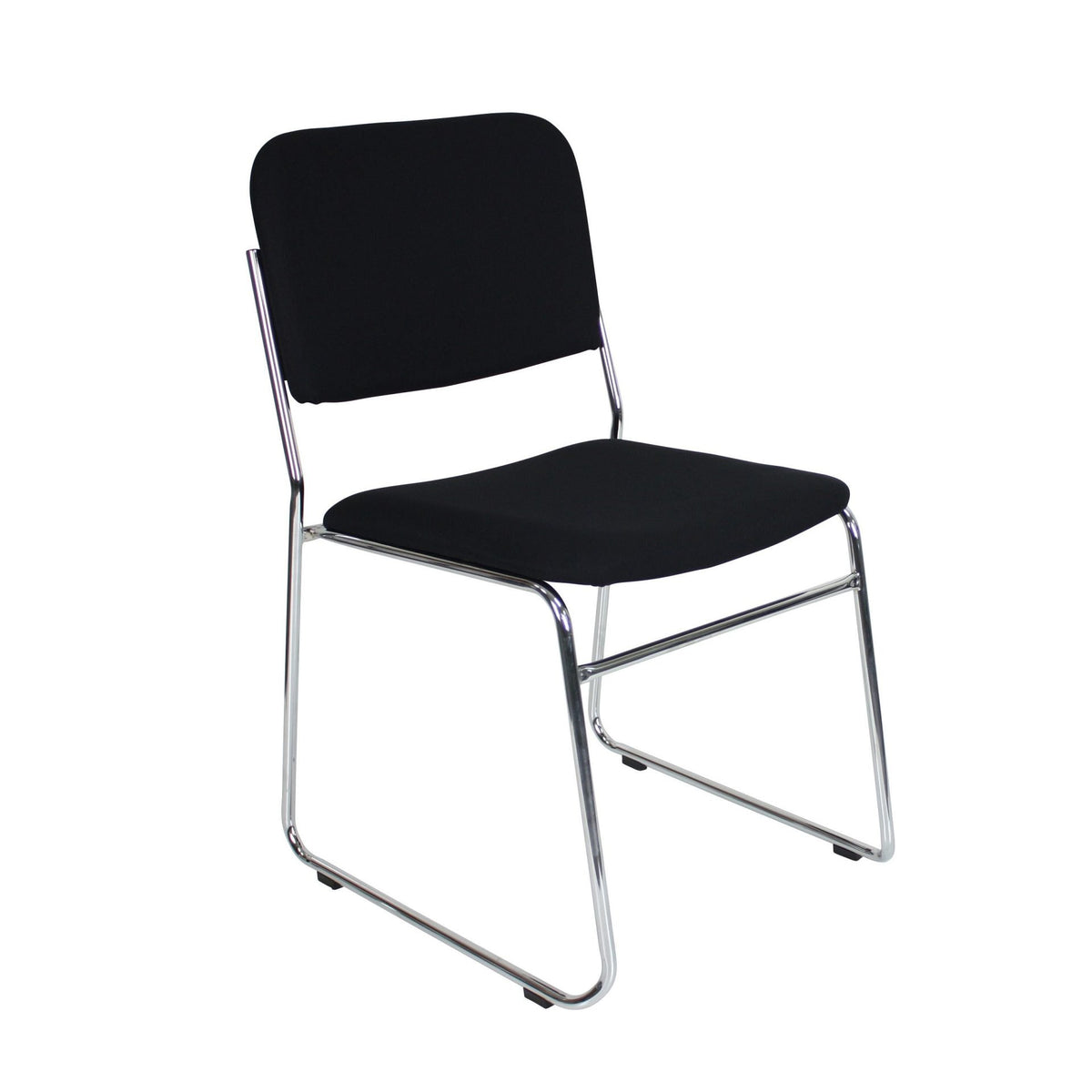 Upholstered Visitor Chair – Chrome Sled Base – view 1 – new