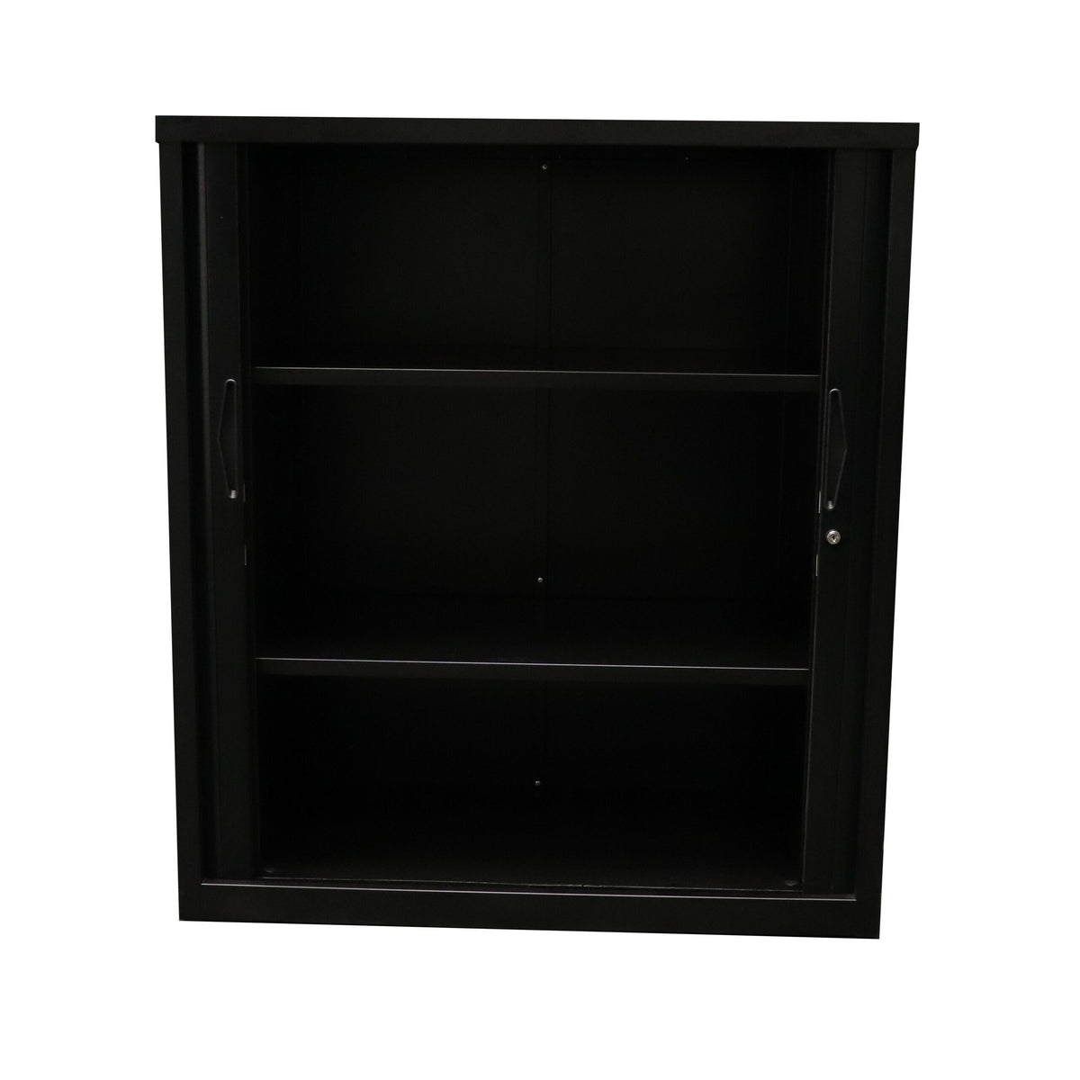 Steel Tambour Door Cupboard – Black