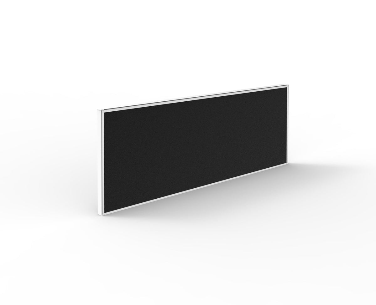 Fabric desk privacy screen kit, 1200 mm, black fabric, white frame