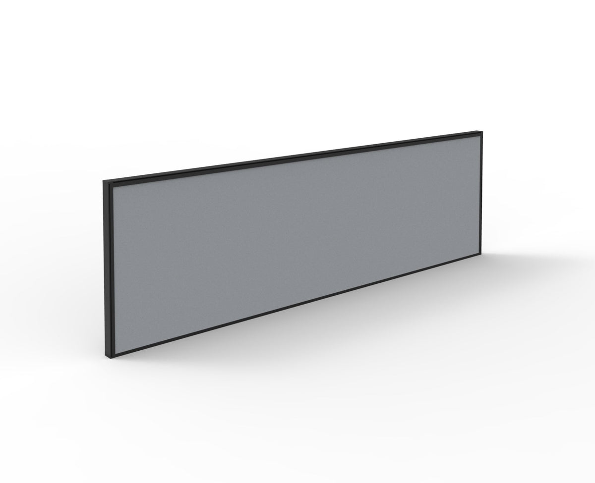 Fabric desk privacy screen kit, 1500 mm, grey fabric, black frame
