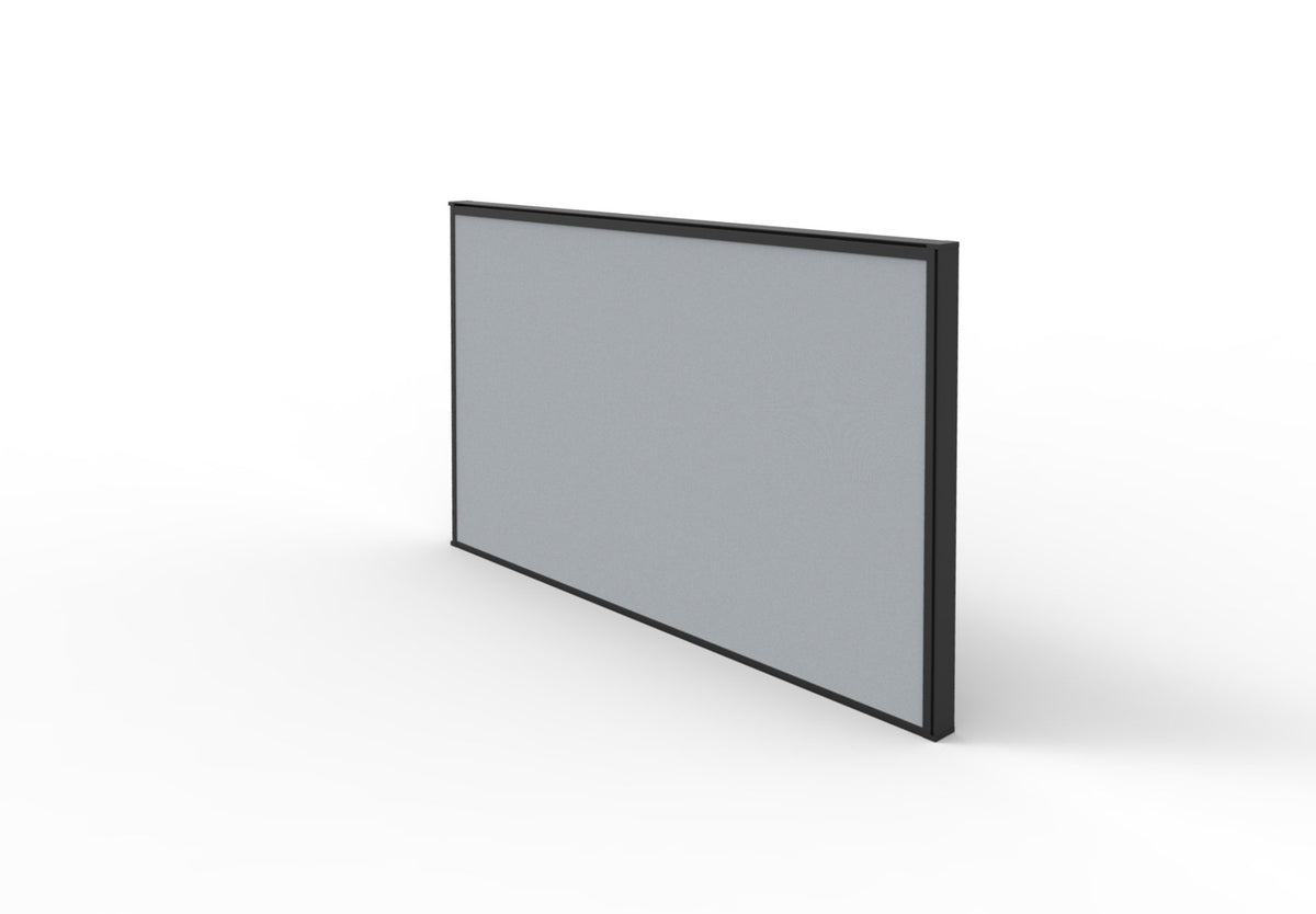 Fabric desk privacy screen kit, 750 mm, grey fabric, black frame
