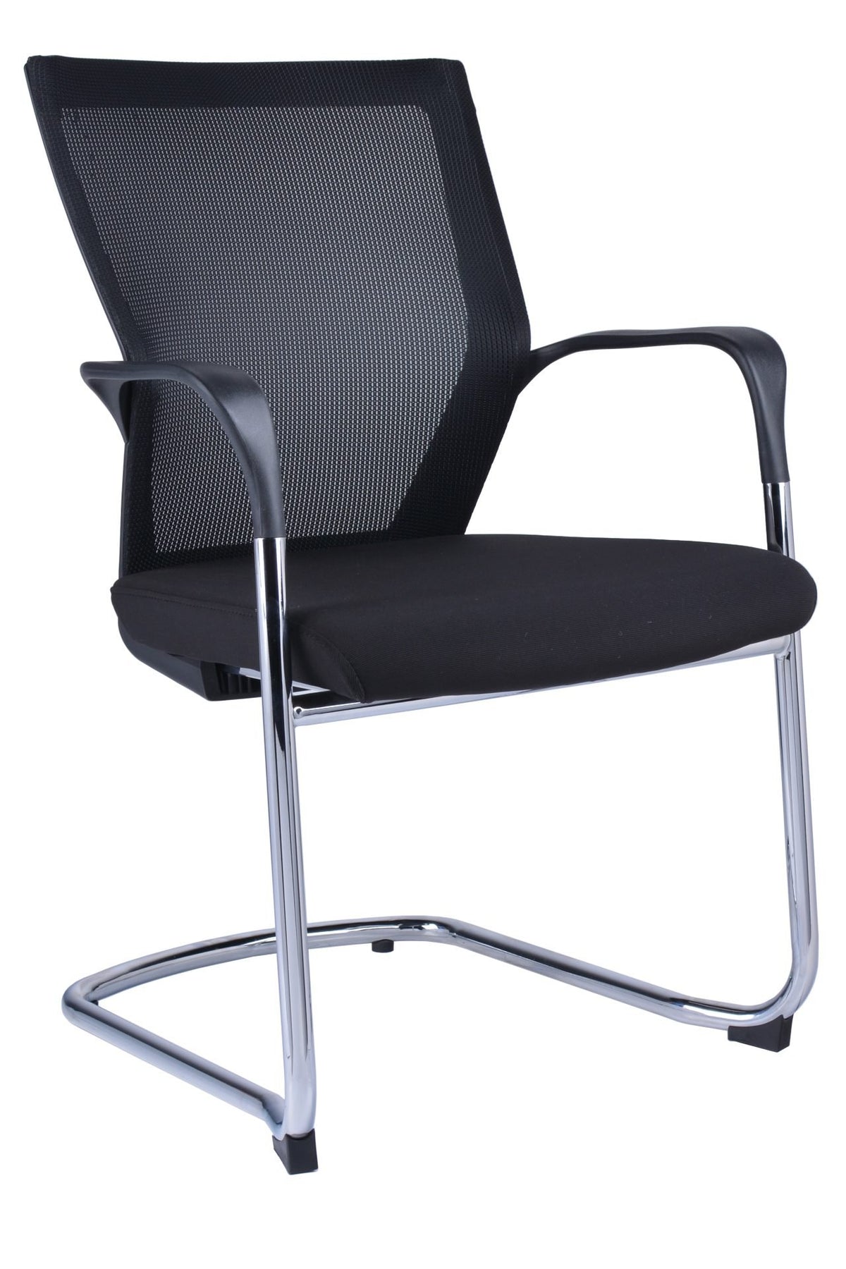 Mesh Back Cantilever Visitor Chair – Chrome Frame – view 1 – new