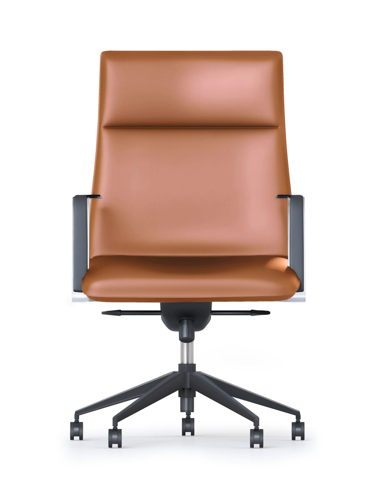 Executive Chair – Genuine Leather, Slim Aluminium Arms, Medium Back – view 2 – new