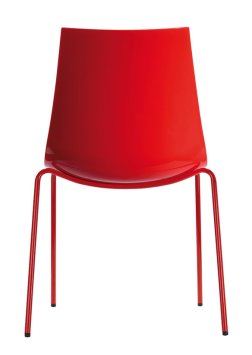 Pedrali 3D-Colour 777 Chair – White Front / Red Gloss Back / Red Sled Base