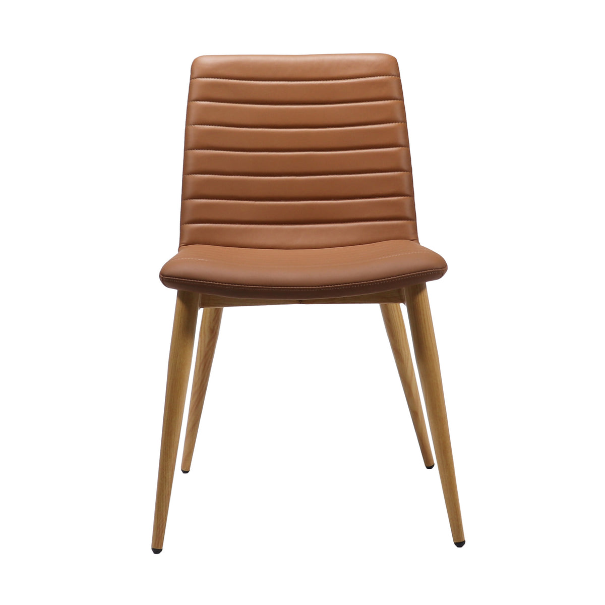 Ribbed Upholstered Breakout Chair – Timber-Look 4 Leg Base – view 2 – new