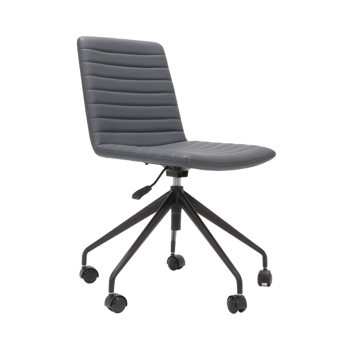 Ribbed Upholstered Meeting Chair – Swivel 5 Star Base – view 5 – new