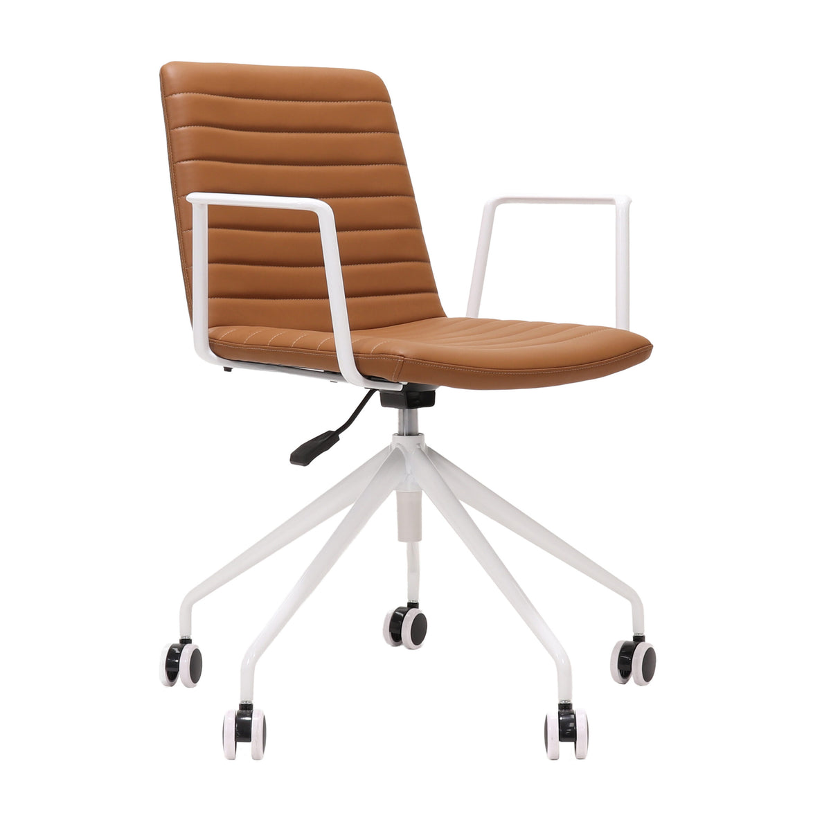 Ribbed Upholstered Meeting Chair – Swivel 5 Star Base – view 14 – new