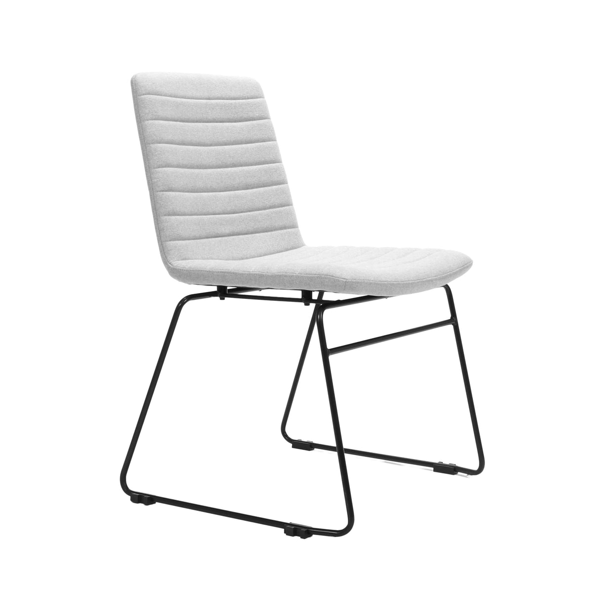 Ribbed Upholstered Breakout Chair – Sled Base – view 7 – new