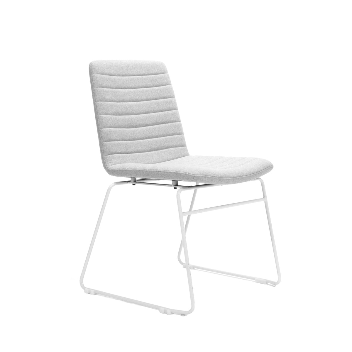 Ribbed Upholstered Breakout Chair – Sled Base – view 8 – new