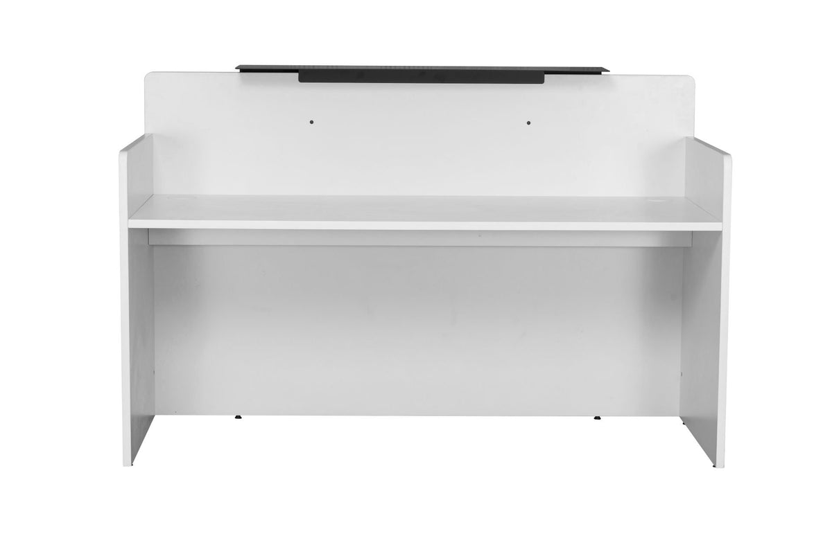 Reception Counter – 1800 White, Black Cowl – view 3 – new