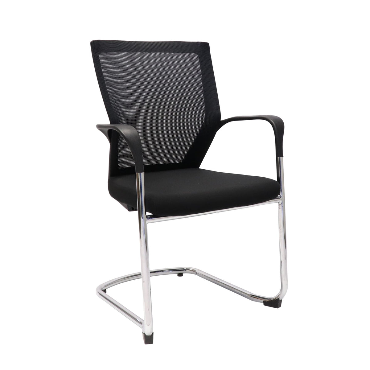 Mesh Back Cantilever Visitor Chair – Chrome Frame – view 3 – new