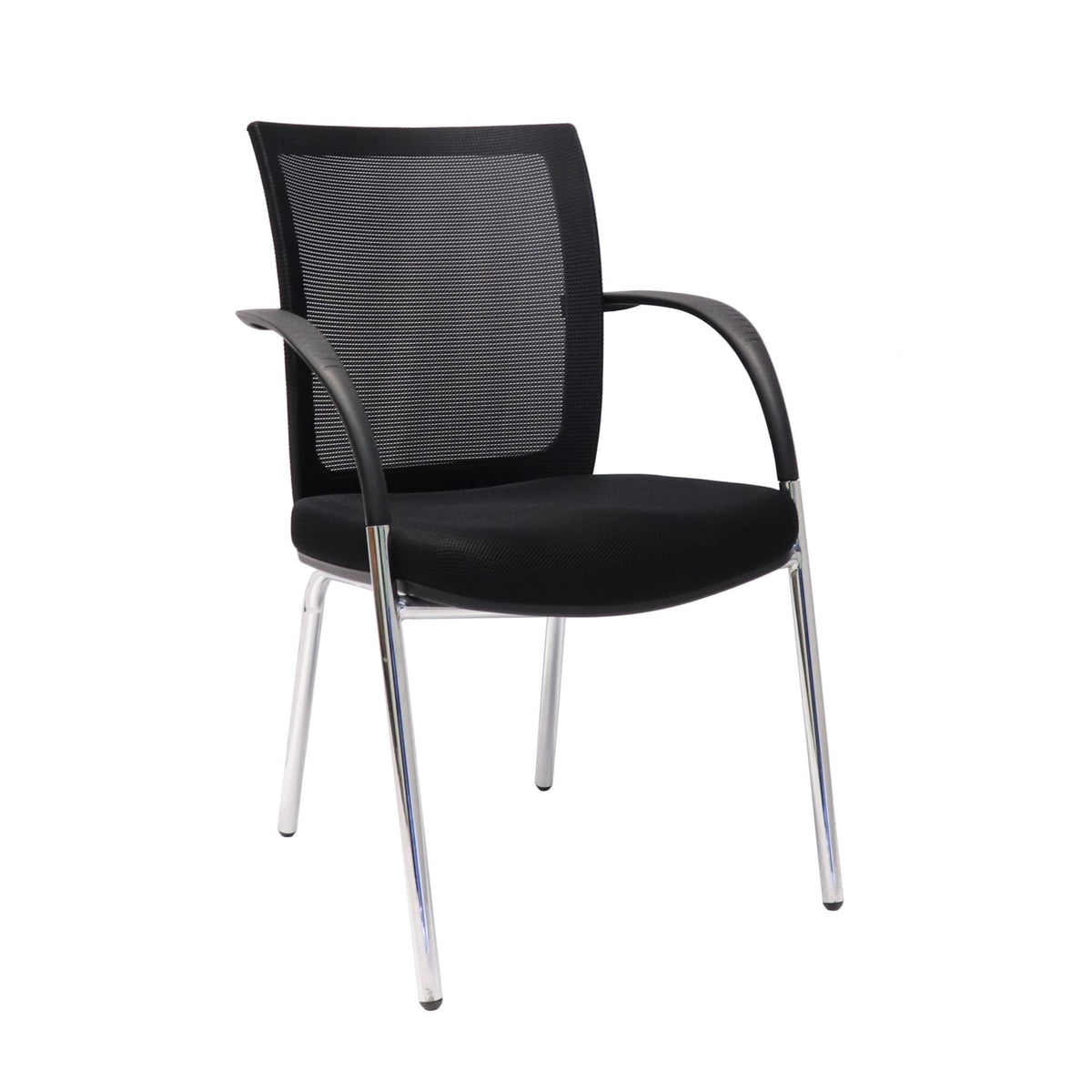 Mesh Back Visitor Chair – Chrome 4 Leg Frame – view 2 – new