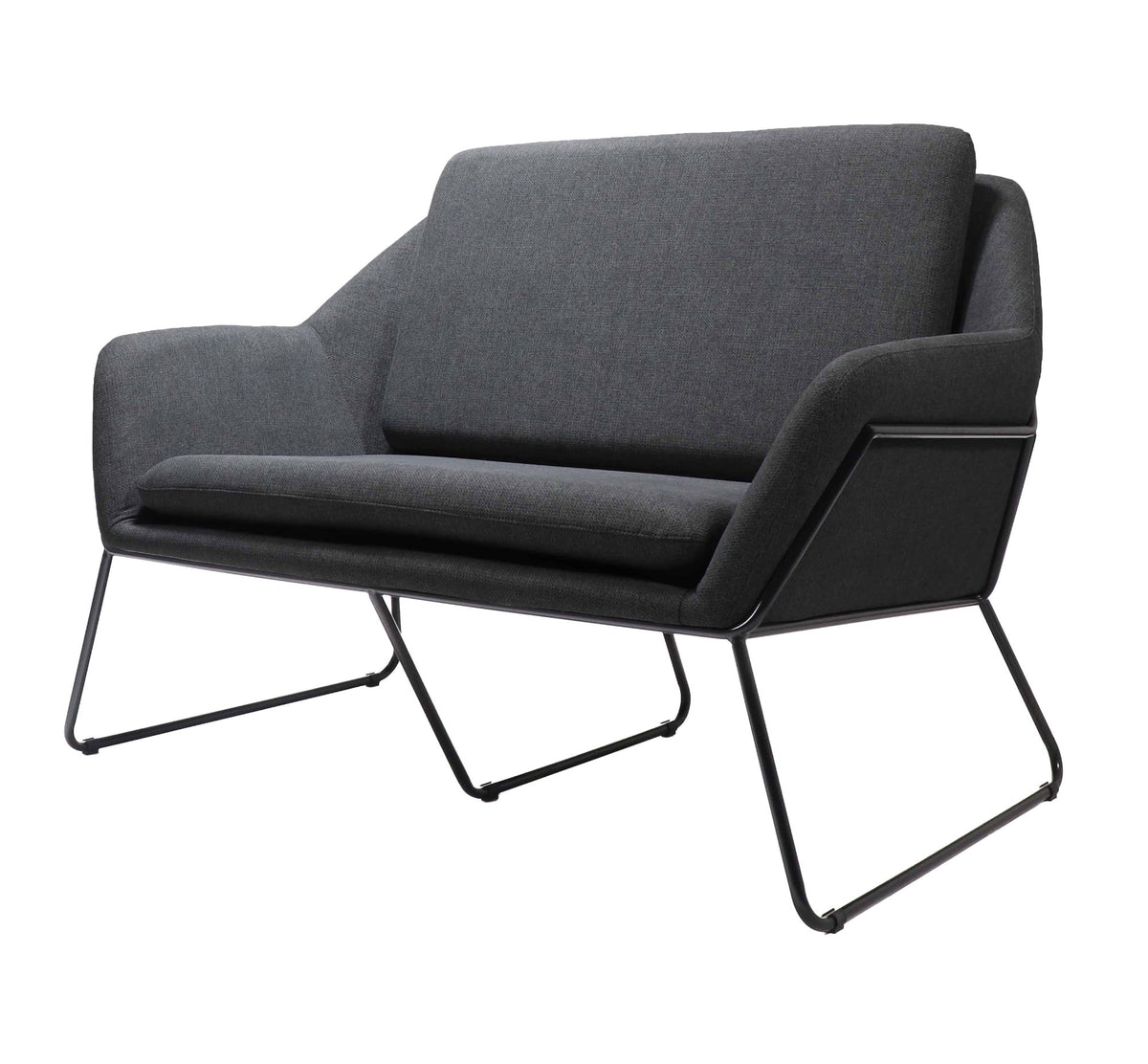 Two Seater Lounge – Black Steel Frame